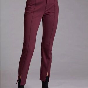 Anthropologie Maeve Burgundy Ribbed cigarette pants Leggings Size 2